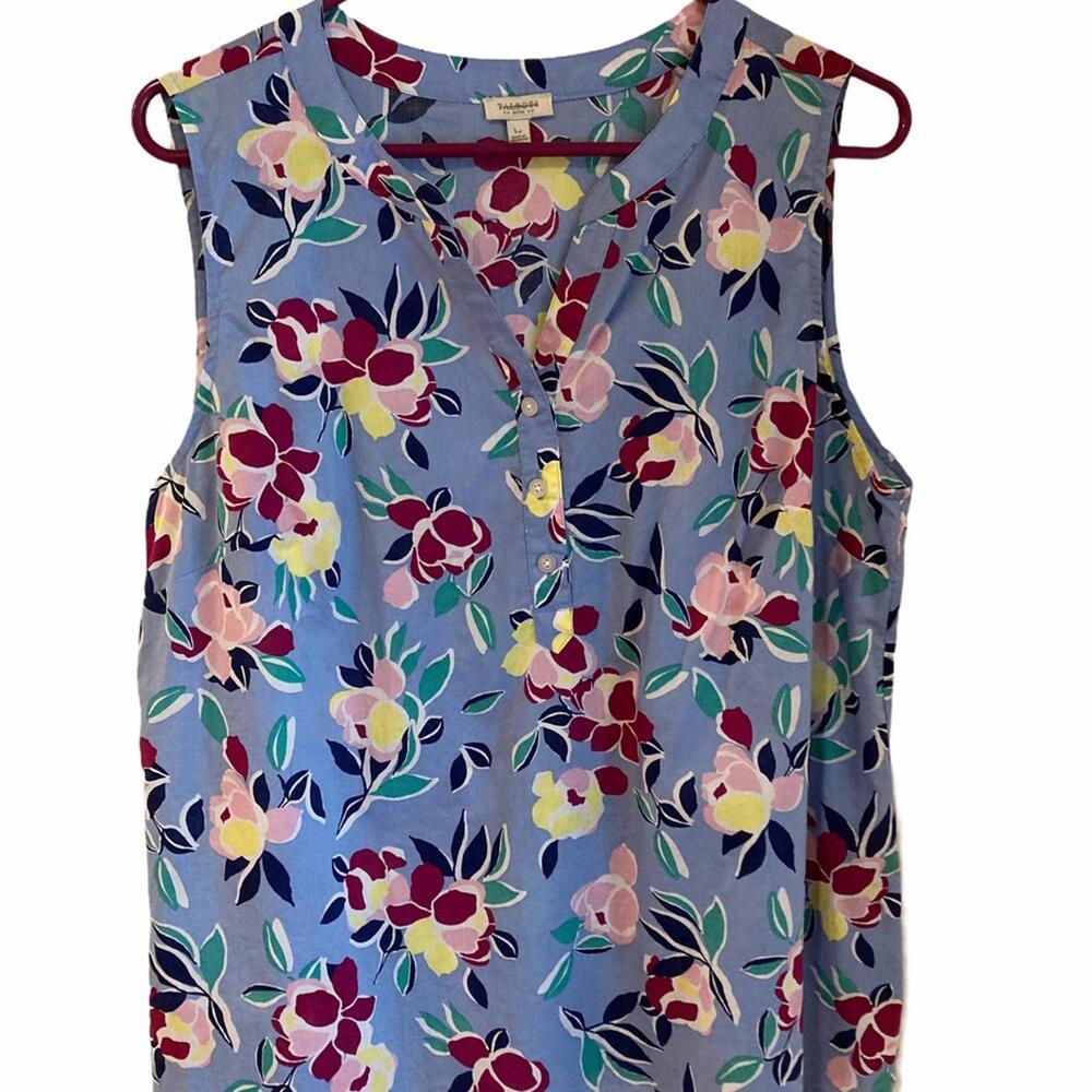 Talbots sleeveless blouse floral size Large Petite